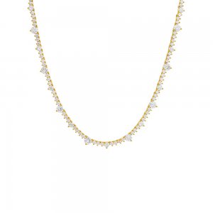 Accented Three Prong Tennis Necklace