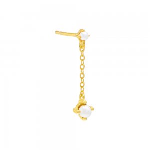 Pearl Chain Drop Stud Earring