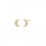 Mini Pave Moon Stud Earring