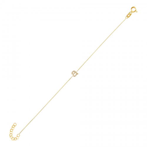 Diamond Lowercase Initial Bracelet 14K