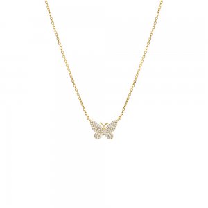 Pave Butterfly Necklace