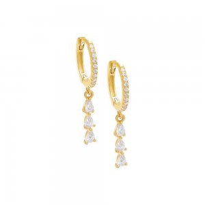 Pave Teardrop Huggie Earring