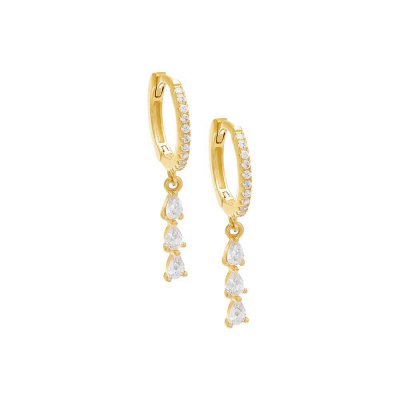 Pave Teardrop Huggie Earring