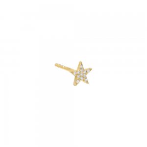 Diamond Star Stud Earring 14K