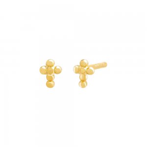 Mini Beaded Cross Stud Earring