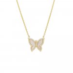 Pave Gemstone Butterfly Necklace