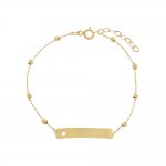 Engravable Cutout Star Bar Chain Bracelet 14K