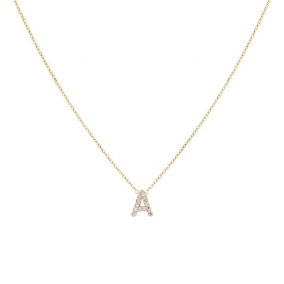 Diamond Initial Necklace 14K