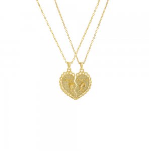 Best Friend Heart Friendship Necklace