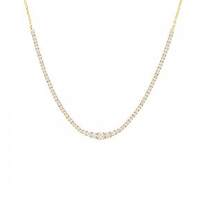 Half CZ Graduated Tennis Necklace