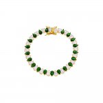 Colored Wide Pear Shaped Tennis Bracelet