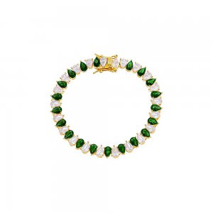 Colored Wide Pear Shaped Tennis Bracelet