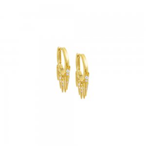 Pave Multi Spike Huggie Earring