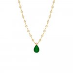 Colored Teardrop X Bezel Tennis Necklace