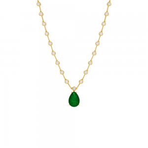 Colored Teardrop X Bezel Tennis Necklace