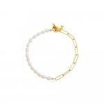 Toggle Pearl X Paperclip Chain Bracelet