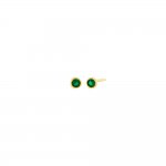 Tiny Colored Solitaire Bezel Stud Earring