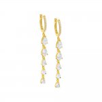 Colored Graduated Teardrop Drop Huggie Earring