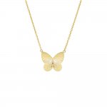 Pave Initial Fluted Butterfly Necklace