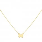 Butterfly Pendant Necklace 14K