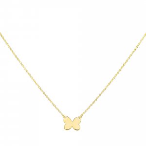 Butterfly Pendant Necklace 14K