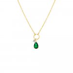 Colored Dangling Multi Stone Toggle Necklace