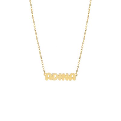 Flat Bubble Name Necklace