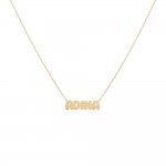 Flat Bubble Nameplate Necklace 14K