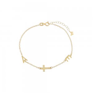 Solid Cross \u0026 Double Initial Bracelet