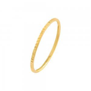 Thin Hammered Ring 14K