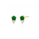 Colored Graduated Double Solitaire Stud Earring