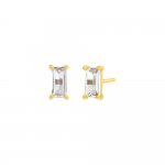 CZ Baguette Stud Earring