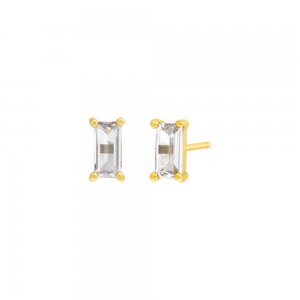 CZ Baguette Stud Earring