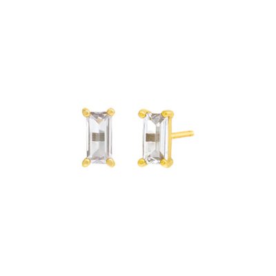 CZ Baguette Stud Earring