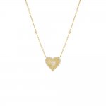 Pave Double Heart Ridged Necklace