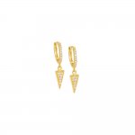 PaveDangling Dagger Huggie Earring