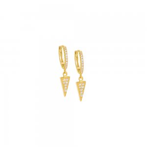 PaveDangling Dagger Huggie Earring