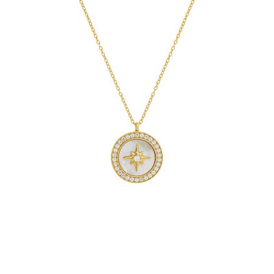 Mother Of Pearl Starburst CZ Necklace