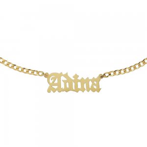 Gothic Nameplate Choker 14K