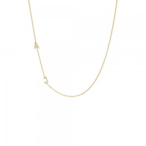 Pave Double Initial Necklace