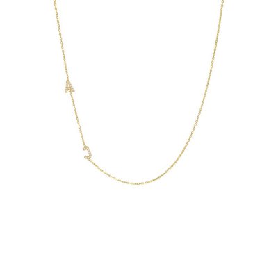 Pave Double Initial Necklace