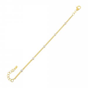 CZ Bezel Cuban Chain Bracelet