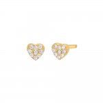 Tiny Pave Heart Stud Earring