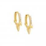 Pave Triple Spike Huggie Earring