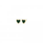 Colored Stone Pave Heart Stud Earring