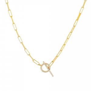 Pave Toggle Link Necklace