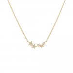 Diamond Pave Multi Star Pendant Necklace 14K