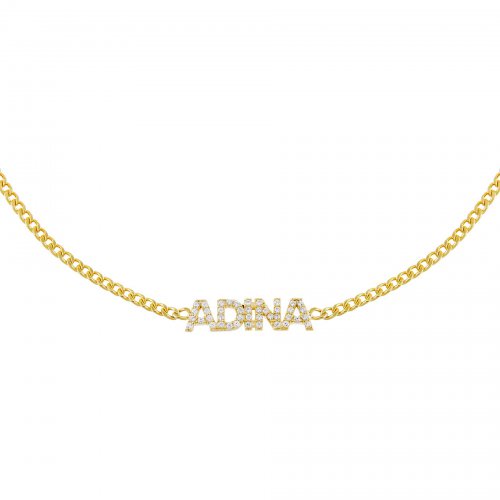 Pave Nameplate Choker