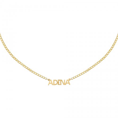 Mini Nameplate Choker 14K