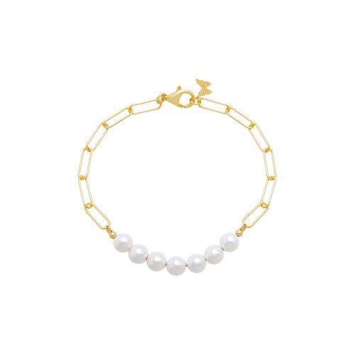 Pearl X Chunky Paperclip Chain Bracelet